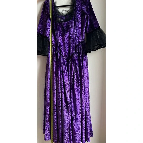Jeannie Nitro Vintage Purple Velvet Gown Witchy Dress Size Large - Picture 6 of 10
